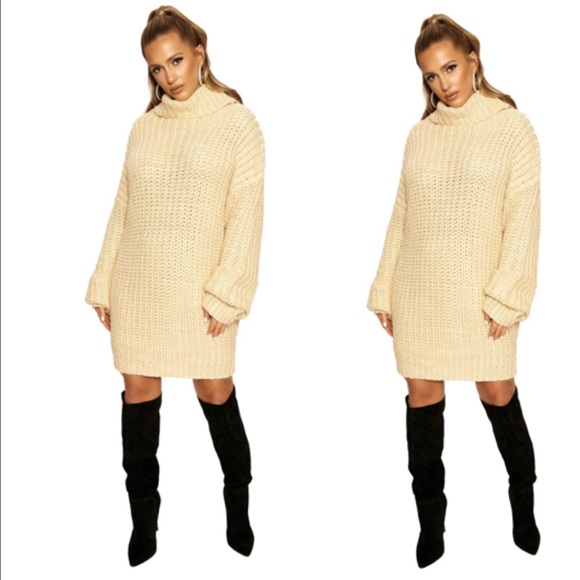 naked wardrobe Dresses & Skirts - LAST ONE naked wardrobe nude oversized knit sweater dress